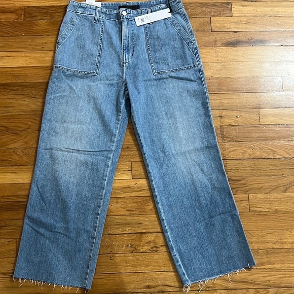 Joe's Jeans Womens mom Jeans Blue Size 32 High-Rise Wide-Leg Stretch $198 357 - Picture 1 of 11